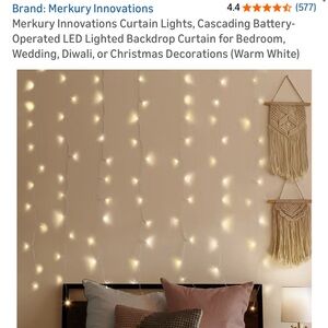 Merkury Innovations Warm White Curtain String Lights — Cozy Cascade LED Backdrop